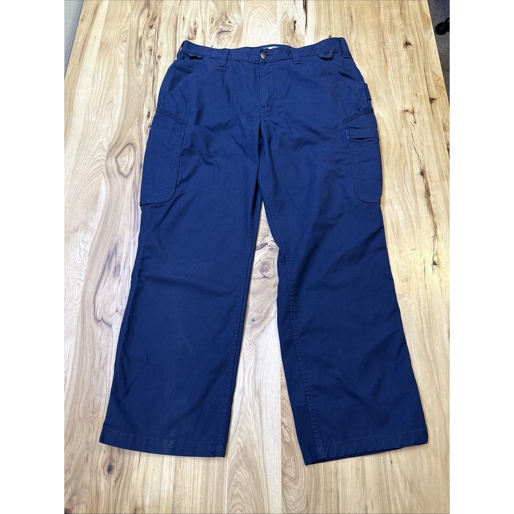Carhartt 106696 Men's Navy Blue Loose Fit Cargo Work Pants Size 36x30